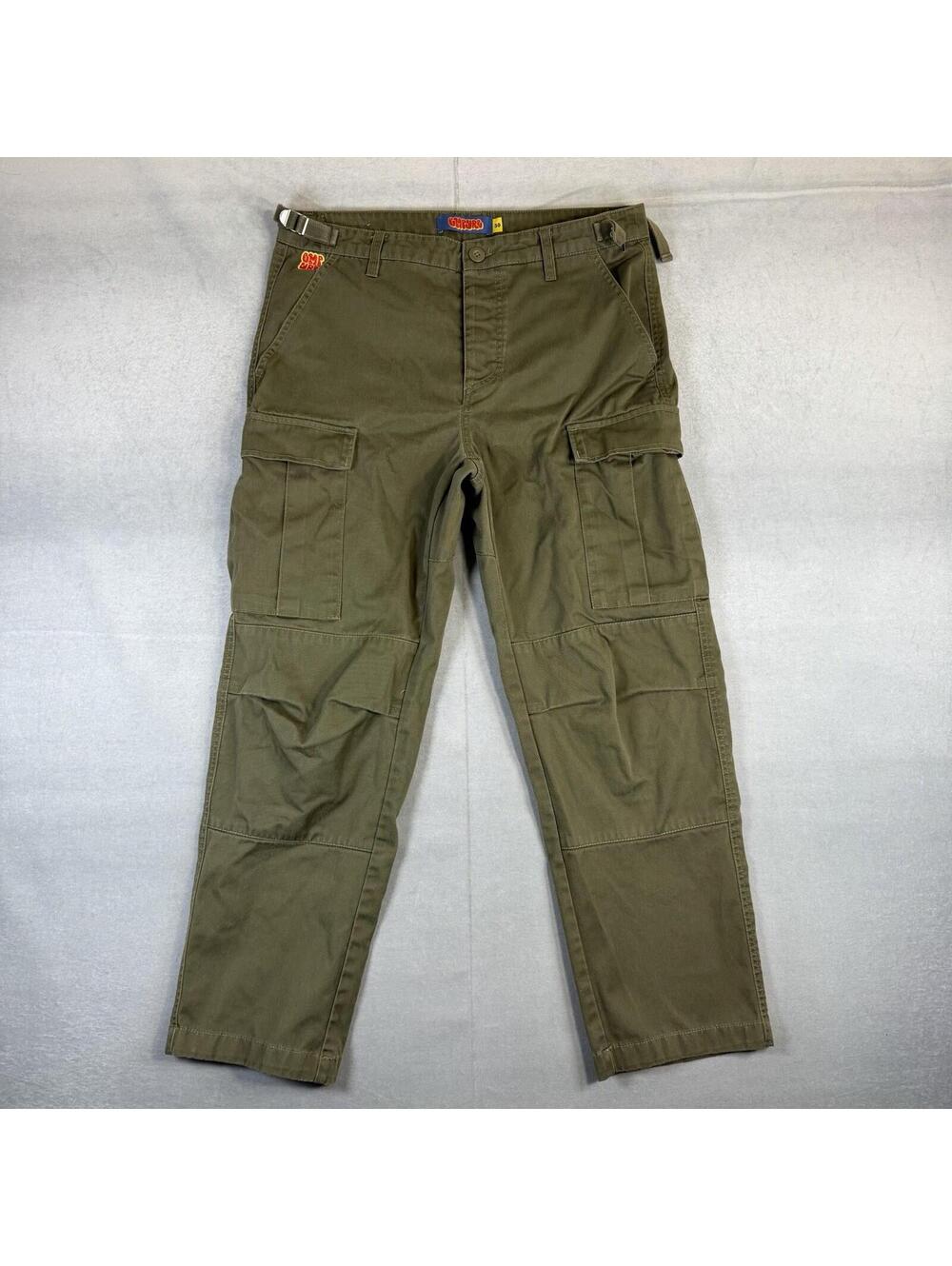 Empyre Cargo Pants Mens 30 Green Relaxed Skater Casual Streetwear